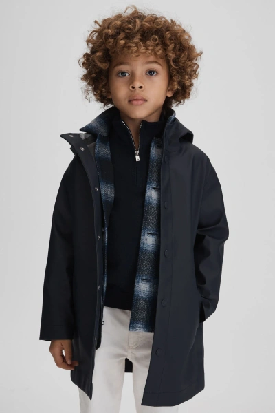 Reiss Eero - Navy Water Repellent Hooded Coat, Age 5-6 Years