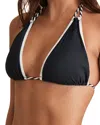 Reiss Womens Effie Twist-strap Triangle Stretch-woven Bikini Top Navy White In Black