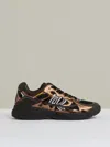 Reiss Electric Brown Overlay Logo Running Trainers In Black