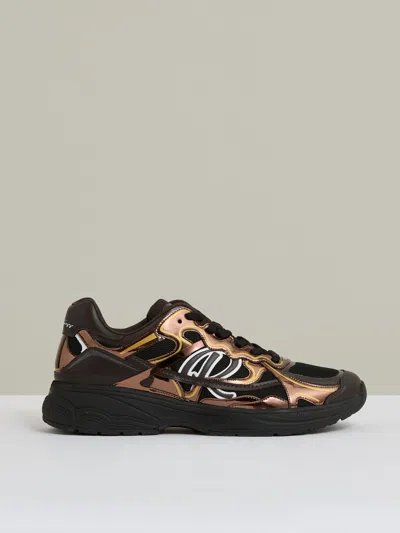 Reiss Electric Brown Overlay Logo Running Trainers