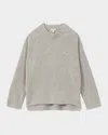 Reiss Elena Cashmere Blend Crewneck Sweater In Grey Marl