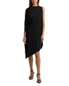 Reiss Elia Draped Jersey Dress In Black