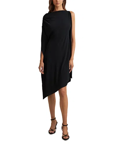 Reiss Elia Draped Jersey Dress In Black