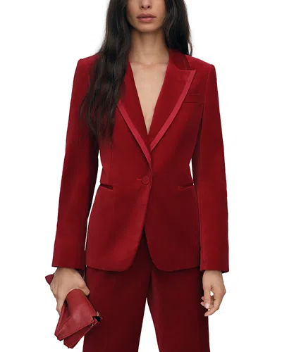 Reiss Elia Velvet Jacket In Red