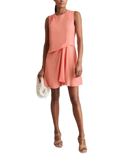Reiss Elina Short Drape Dress In Orange