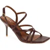 Reiss Oxblood Leather Strappy Stiletto Sandals In Burgundy