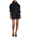 Reiss Navy Wool-blend Topstitch Woven Shirt In Navy