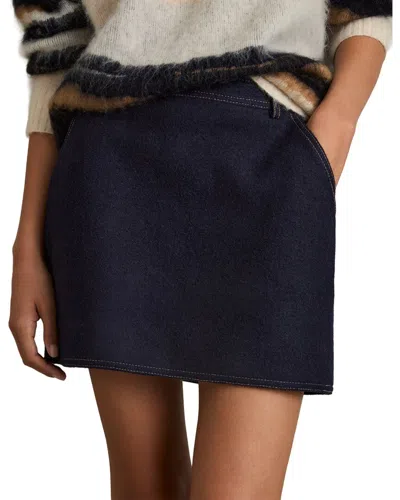 Reiss Elise Wool-blend Mini Skirt In Black