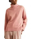 Reiss Soft Pink Wool-cashmere Roll-neck Jumper In Soft Pink