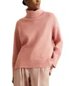 Reiss Soft Pink Wool-cashmere Roll-neck Jumper In Pink