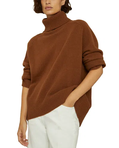 Reiss Toffee Wool-cashmere Roll-neck Jumper In Brown