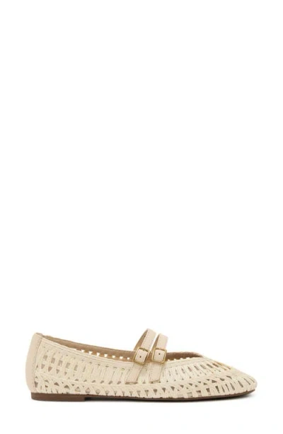 Reiss Elizabeth Woven Mary Jane Flat In Neutral