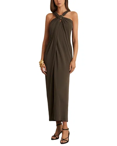 Reiss Eliza Trim Detail Jersey Dress In Green