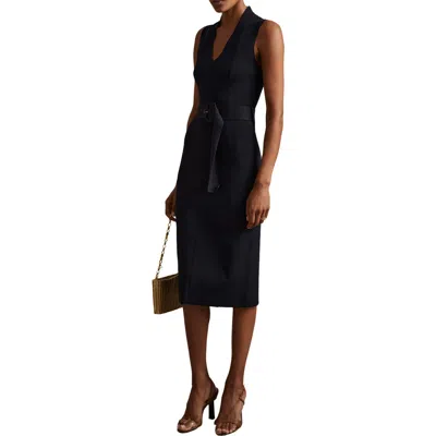 REISS REISS ELLA BELTED SLEEVELESS SWEATER DRESS
