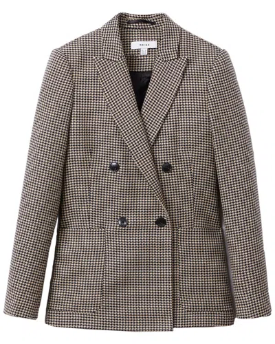 REISS REISS ELLA WOOL-BLEND TEXTURED CHECK BLAZER