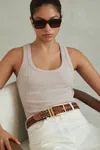 Reiss Mink Ribbed Cotton Blend Vest