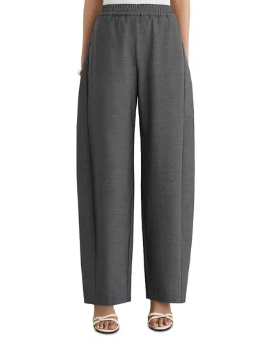 Reiss Elle Barrel Leg Trousers In Gray