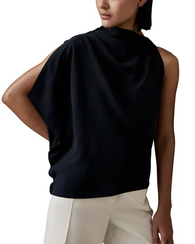 Reiss Elle Draped Top In Black
