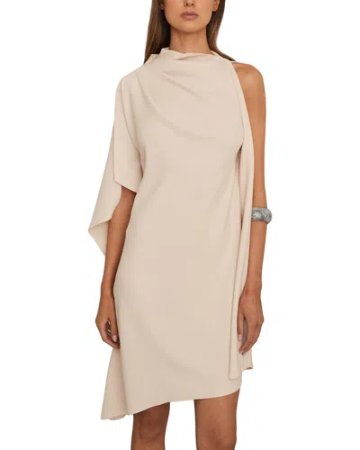 Reiss Ellery Drape Mini Dress In Neutral