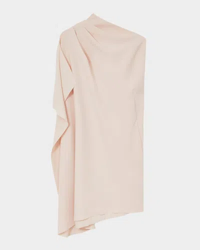 Reiss Ellery Draped High-low Shift Dress In Pink