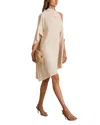 Reiss Pale Pink One Shoulder Draped Mini Dress