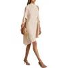 Reiss Pale Pink One Shoulder Draped Mini Dress In White