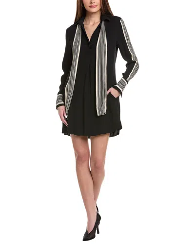 Reiss Womens Black Ellie Side-stripe Relaxed-fit Woven Mini Dress