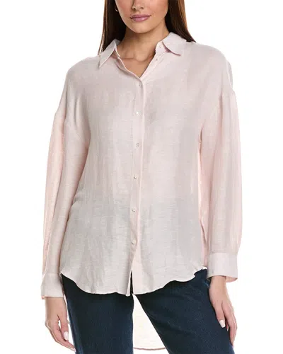 Reiss Ellis Oversized Linen-blend Shirt In Pink