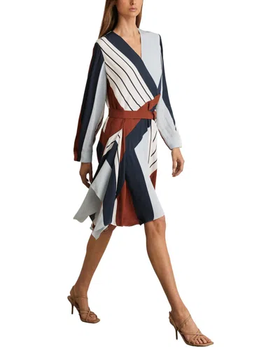 Reiss Eloise Stripe Printed Short Dress In Multi