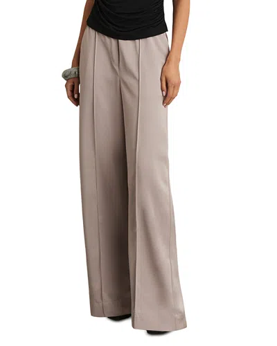 Reiss Elsie Satin Wide Leg Trousers In Gold