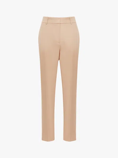 Reiss Ember High-rise Slim Leg Trousers In Taupe/tan