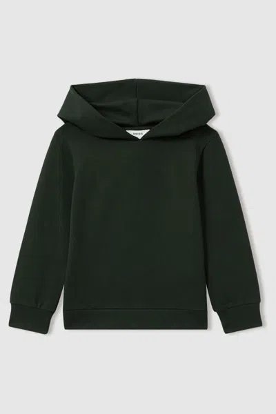 Reiss Emerald Green Lowden Lowden Interlock Jersey Hoodie