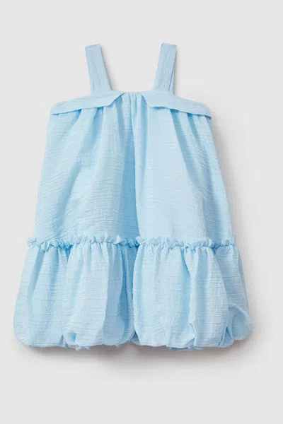 Reiss Kids' Emeri - Blue Seersucker Bubble Hem Dress, Uk 13-14 Yrs