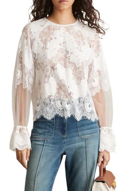 Reiss Emilia Guipure Lace Top In Black