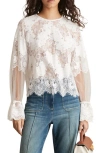 Reiss Emilia Guipure Lace Top In Ivory