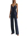 Reiss Emilia Linen Jumpsuit In Blue