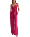 Reiss Emilia Linen Jumpsuit In Pink