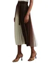 Reiss Emiliana Ombre Pleated Skirt In Brown
