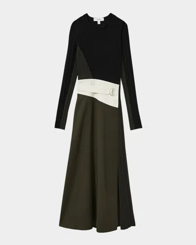 REISS EMILINA RIBBED COLORBLOCK MIDI DRESS