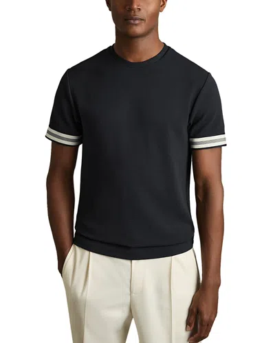 REISS EMMERSON TEXTURED TAPED CUFF TEE