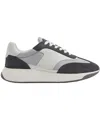 Reiss Emmett Leather Trainer In Gray