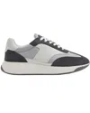 Reiss Emmett Leather Trainer In Gray