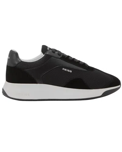 Reiss Emmett V2 Leather Trainer Sneaker In Animal Print