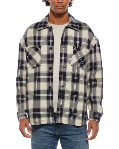 Reiss Endurance Embroidered Wool-blend Shirt In Multi