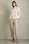 Reiss White Cotton Embroidered Shirt In White