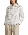 Reiss White Cotton Embroidered Shirt In White