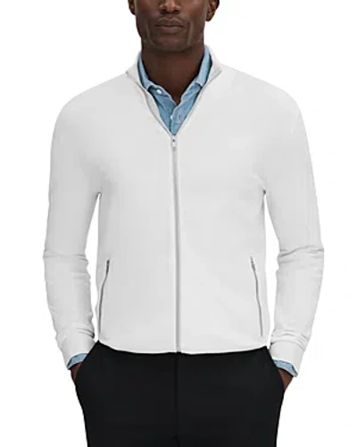 Reiss Epsom Regular Fit Full Zip Funnel Neck Sweater In White