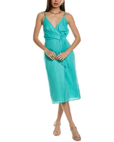 Reiss Esme Linen Midi Dress In Blue