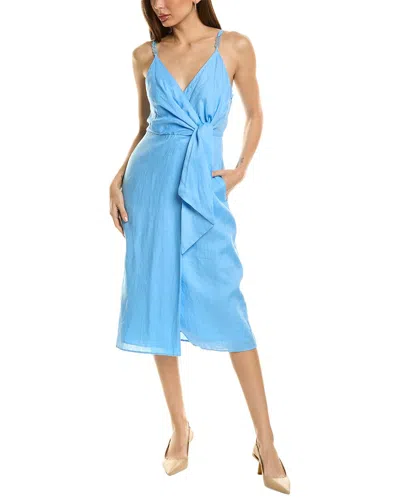REISS ESME LINEN TIE SIDE MIDI DRESS