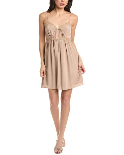 Reiss Estella Babydoll Silk Dress In Neutral